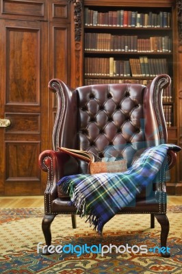 Traditional Chesterfield Armchair Stock Photo