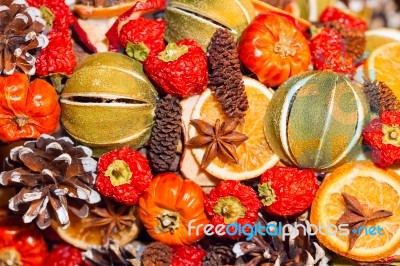 Traditional Christmas Aromatic Dry Fruits Stock Photo