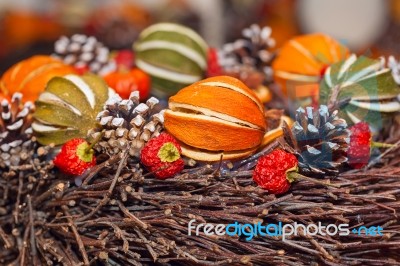 Traditional Christmas Aromatic Dry Fruits Stock Photo