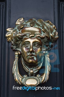 Traditional - Period - Antique - Front Door Knocker Stock Photo Traditional - Period - Antique - Front Door Knocker Stock Photo