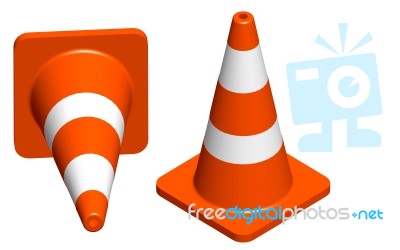 Traffic Cone On The Way Stock Photo