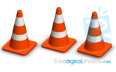 Traffic Cone On The Way Stock Photo
