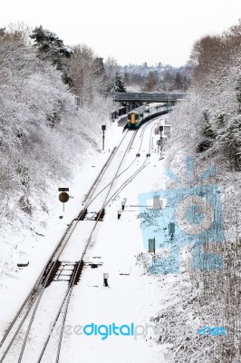 Train At East Grinstead Station Stock Photo