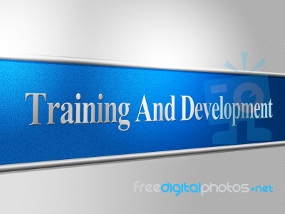 Training And Development Indicates Advance Success And Lesson Stock Image