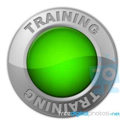 Training Button Indicates Tutoring Education And Learn Stock Image