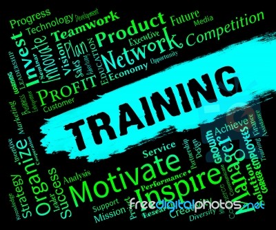 Training Words Indicates Webinar Lessons And Learning Stock Image