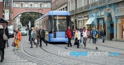 Tram In Munich Stock Photo