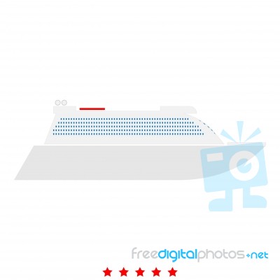 Transatlantic Cruise Liner Icon .  Flat Style Stock Image