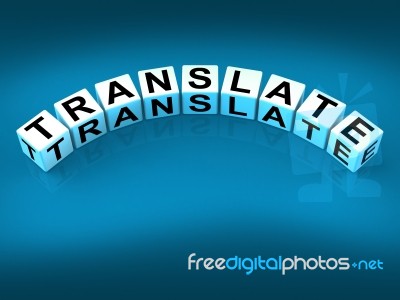 Translate Blocks Show Multilingual Or International Translator Stock Image
