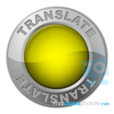 Translate Button Means Vocabulary Language And Multi-lingual Stock Image