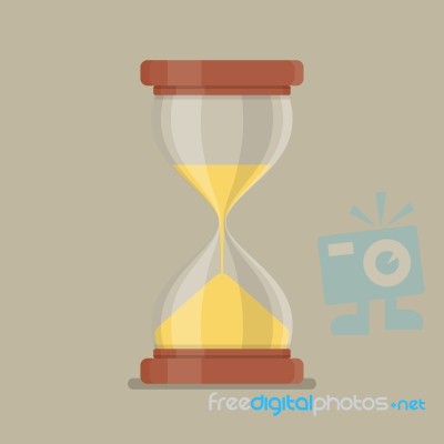 Transparent Sandglass In Flat Style Stock Image