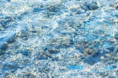 Transparent Water Of Sea Beach Stock Photo