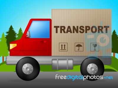 Transport Truck Means Trucking Post And Courier Stock Image