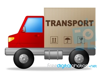 Transport Truck Represents Sign Lorry And Delivery Stock Image