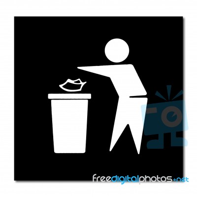 Trash Bin Sign Stock Photo