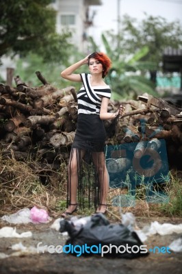 Trash Fashion Stock Photo