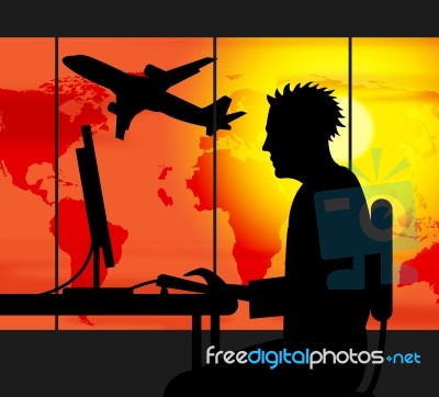 Travel Agent Represents Travels Agency And International Stock Image