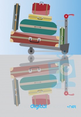 Travel Bags In Retro Colour Stock Image