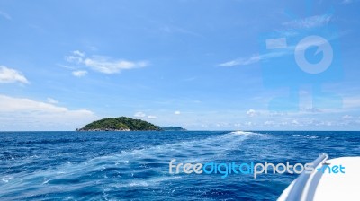 Travel By Speed Boat On The Sea Stock Photo