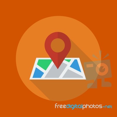 Travel Flat Icon. Map Stock Image