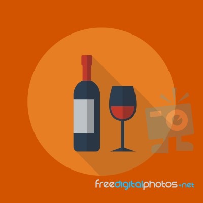 Travel Flat Icon. Wine Stock Image