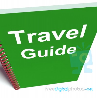 Travel Guide Book Represents Advice On Traveling Stock Image