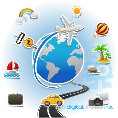 Travel Icons Symbol Collection Stock Image