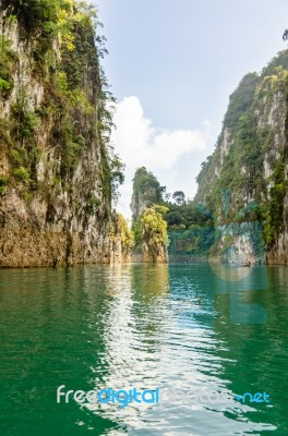 Travel Island And Green Lake ( Guilin Of Thailand ) Stock Photo