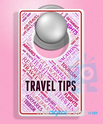 Travel Tips Indicates Signs Tours And Hints Stock Image