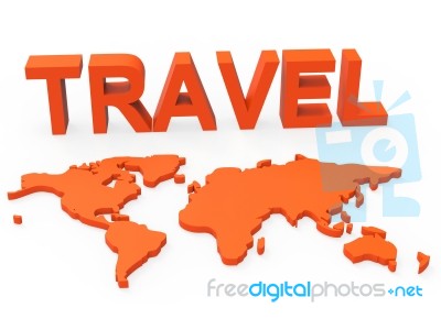 Travel World Indicates Worldly Globalization And Touring Stock Image