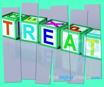 Treat Word Mean Special Occurrence Or Gift Stock Image