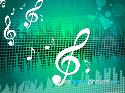 Treble Clef Background Means Sound Frequency Or Music Wave Stock Image