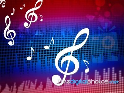 Treble Clef Background Shows Digital Audio Notes
 Stock Image