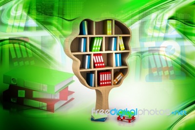 Tree Of Knowledge. Bookshelf Stock Image