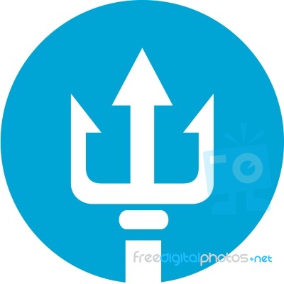 Trident Circle Icon Stock Image