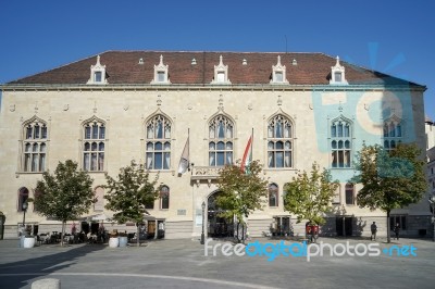 Trinity Building In The Castle Area Of Budapest Stock Photo