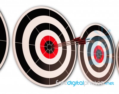 Triple Dart Shows Successful Performance And Result Stock Image