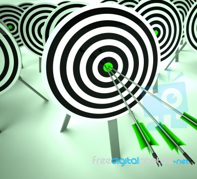 Triple Target Shows Winning Strategy And Excellence Stock Image