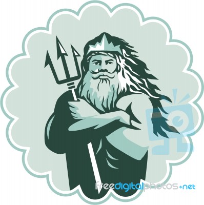 Triton Arms Crossed Trident Rosette Stock Image