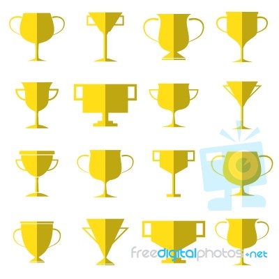 Trophy Icon Set  Illustration Stock Image