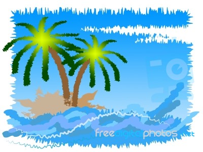 Tropical Island Means Go On Leave And Beach Stock Image