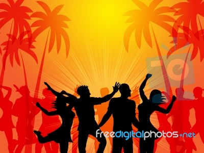 Tropical Island Represents Coconut Palm And Beach Stock Image