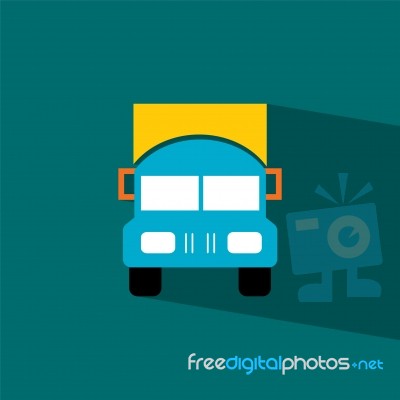 Truck Flat Icon   Illustration  Stock Image