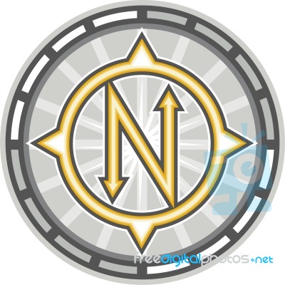 True North Compass Retro Stock Image