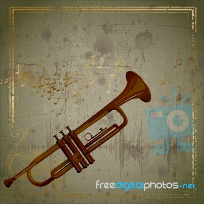 Trumpet Musical Background Stock Image