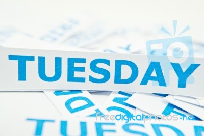 Tuesday Word Texture Stock Photo