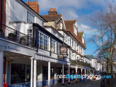 Tunbridge Wells, Kent/uk - January 5 : View Of The Pantiles In R… Stock Photo