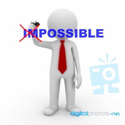 Turning Impossible Into Possible Stock Image