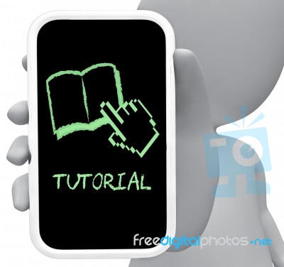 Tutorial Online Means Learn Internet And Tutoring 3d Rendering Stock Image