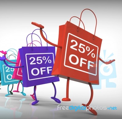 Twenty-five Percent Off Bags Show 25 Sales Stock Image
